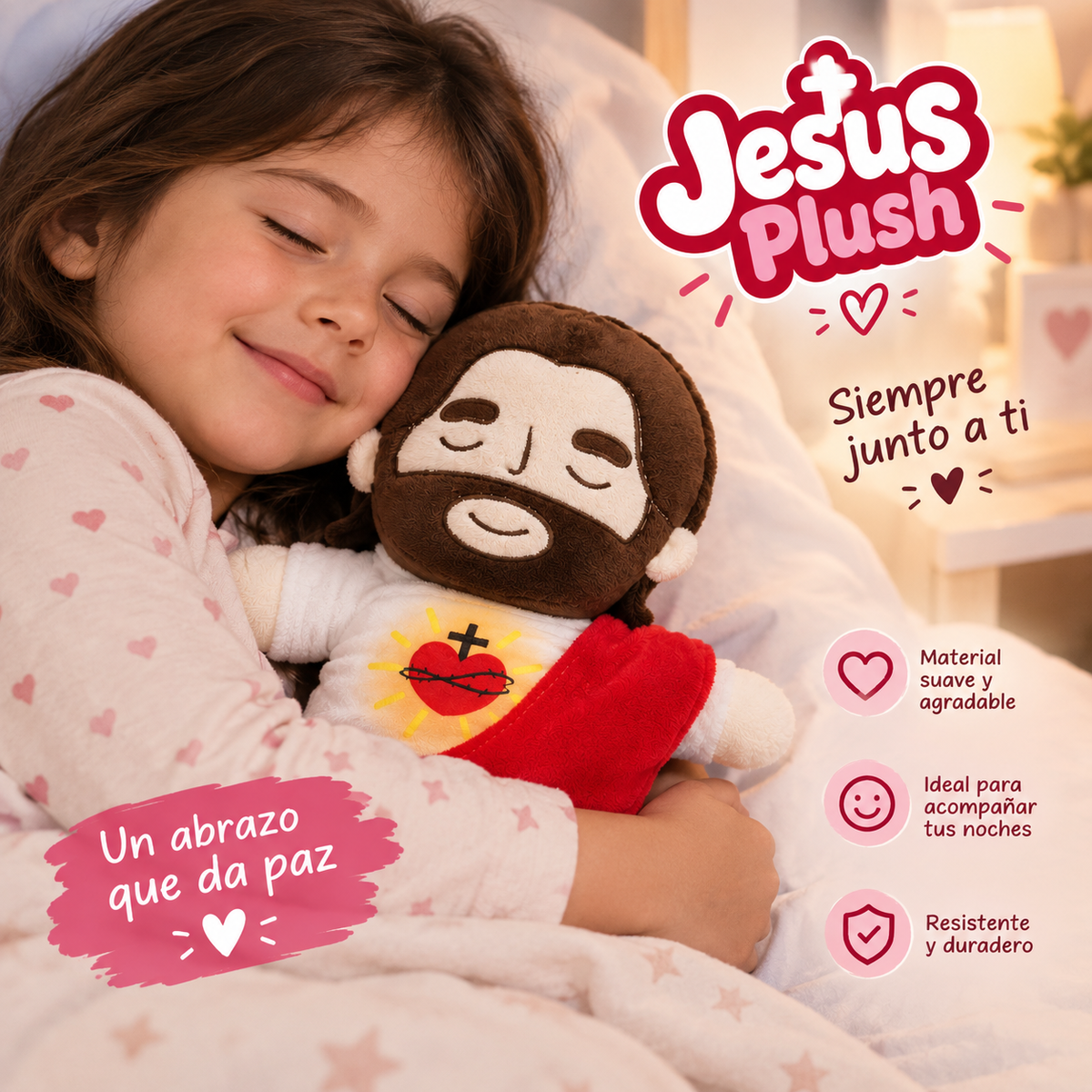 Peluche De Jesús Con Luz Interior Para Dormir