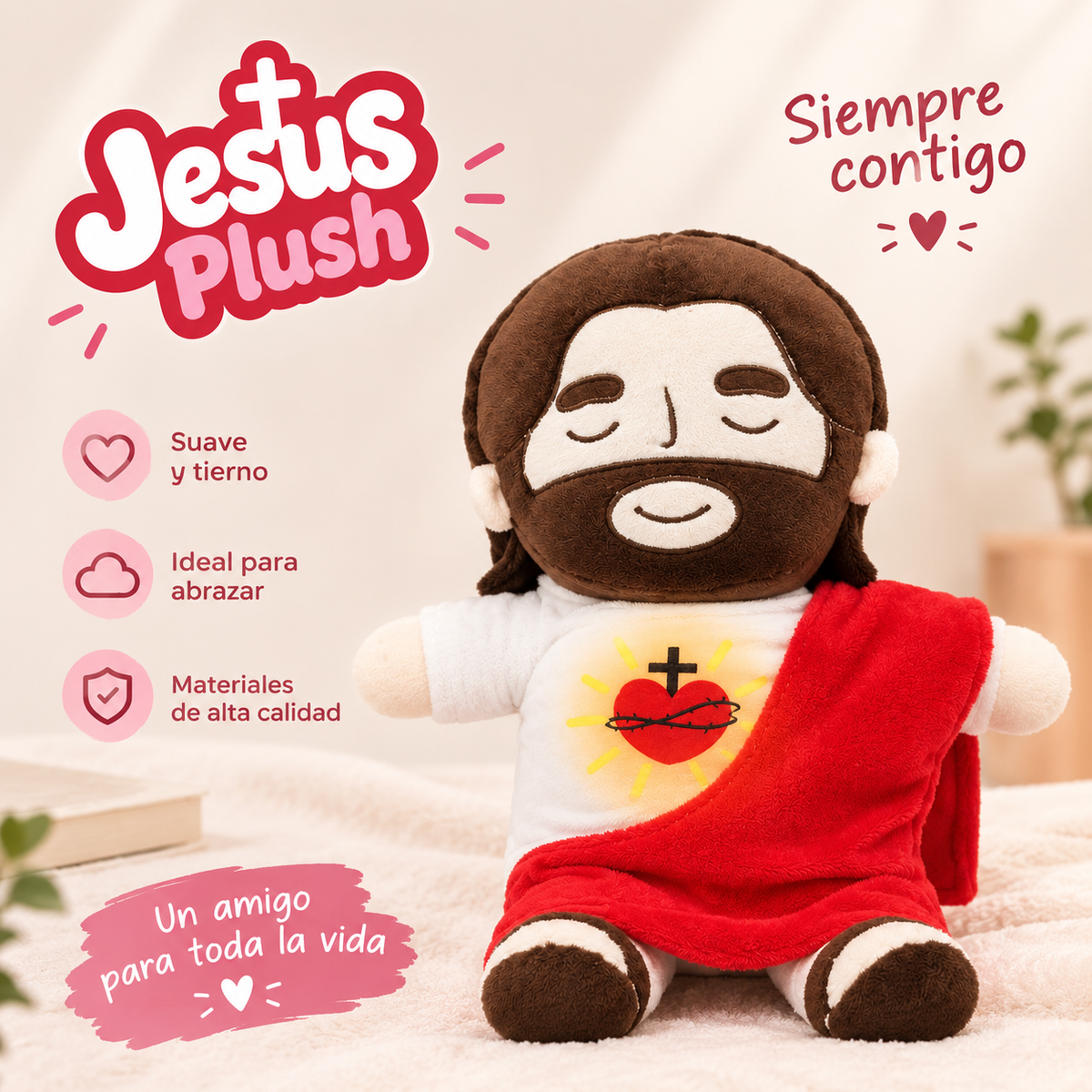 Peluche De Jesús Con Luz Interior Para Dormir